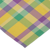 Mardi Gras Gingham gemustert Kurzer Tischläufer (Ecke)