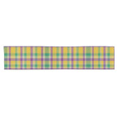 Mardi Gras Gingham gemustert Kurzer Tischläufer (Horizontal)