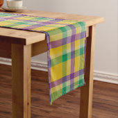 Mardi Gras Gingham gemustert Kurzer Tischläufer (Beispiel)