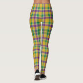 Mardi Gras Gingham gemustert Leggings (Rückseite)