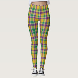Mardi Gras Gingham gemustert Leggings