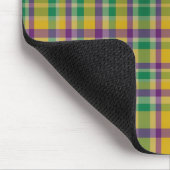 Mardi Gras Gingham gemustert Mousepad (Ecke)