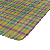 Mardi Gras Gingham gemustert Schneidebrett (Ecke)