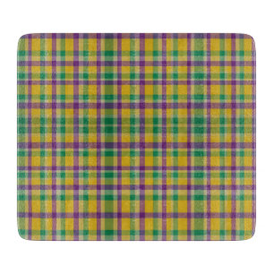 Mardi Gras Gingham gemustert Schneidebrett