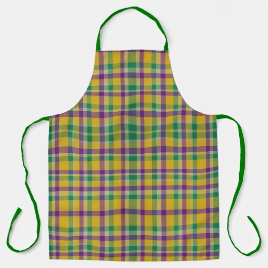 Mardi Gras Gingham gemustert Schürze (Vorderseite)