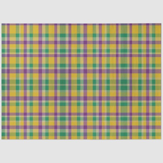 Mardi Gras Gingham gemustert Seidenpapier (Vorderseite)