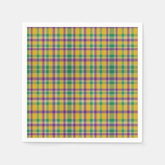 Mardi Gras Gingham gemustert Serviette (Vorderseite)