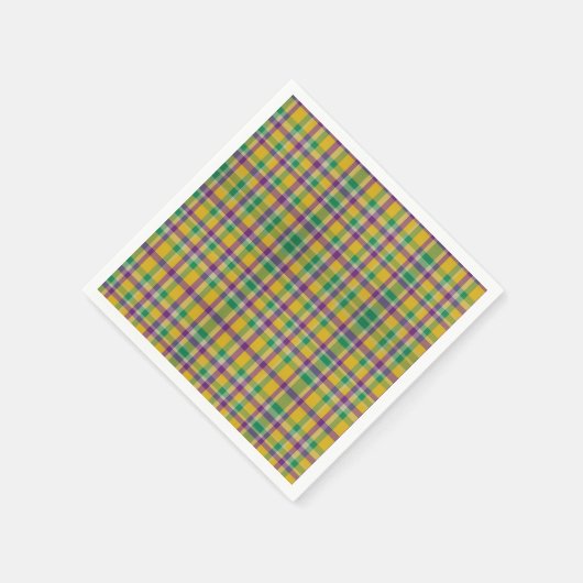 Mardi Gras Gingham gemustert Serviette (Ecke)