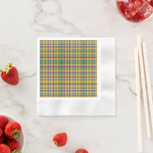 Mardi Gras Gingham gemustert Serviette (Beispiel)