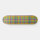 Mardi Gras Gingham gemustert Skateboard (Horizontal)