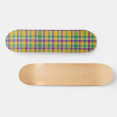 Mardi Gras Gingham gemustert Skateboard (Horizontal)