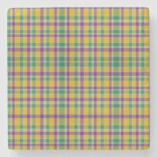 Mardi Gras Gingham gemustert Steinuntersetzer