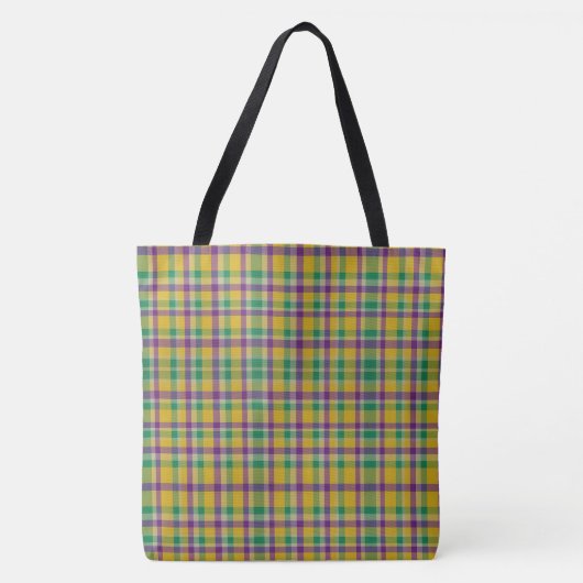 Mardi Gras Gingham gemustert Tasche (Vorderseite)