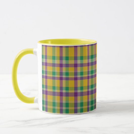 Mardi Gras Gingham gemustert Tasse (Links)