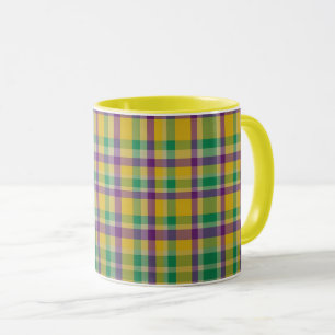 Mardi Gras Gingham gemustert Tasse