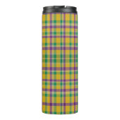 Mardi Gras Gingham gemustert Thermosbecher (Rückseite)