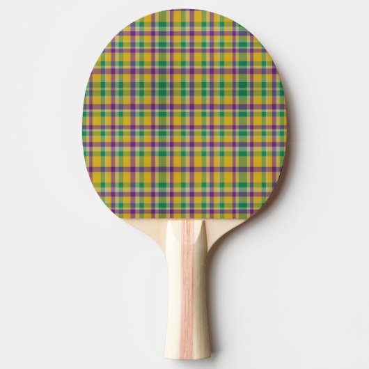 Mardi Gras Gingham gemustert Tischtennis Schläger (Vorderseite)