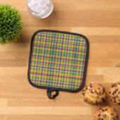 Mardi Gras Gingham gemustert Topflappen (Oben Unten)