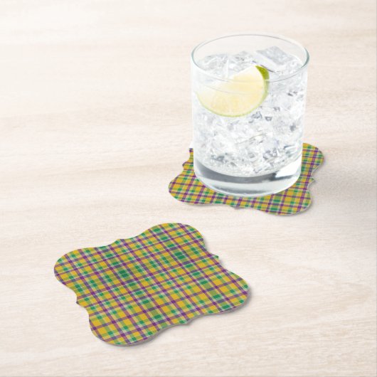 Mardi Gras Gingham gemustert Untersetzer (Vor Ort)