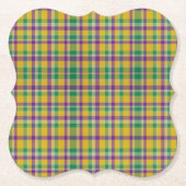 Mardi Gras Gingham gemustert Untersetzer (Vorderseite)