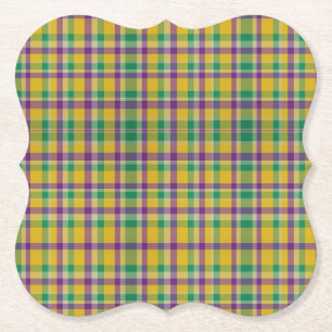 Mardi Gras Gingham gemustert Untersetzer