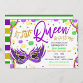 Mardi Gras Girl Baby Shower Einladung (Vorne/Hinten)