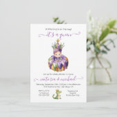Mardi Gras Girl Baby Shower Einladung (Stehend Vorderseite)
