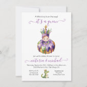 Mardi Gras Girl Baby Shower Einladung (Vorderseite)