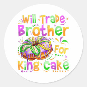 Mardi Gras Girls Kinder werden Brother gegen König Runder Aufkleber
