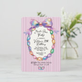 Mardi Gras Girly Party Einladung (Stehend Vorderseite)