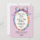 Mardi Gras Girly Party Einladung (Vorderseite)