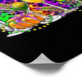 Mardi Gras Gl of Wine Poster (Ecke)