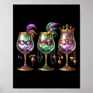Mardi Gras Gl von Wine Funny Confiserie Al Porto Poster
