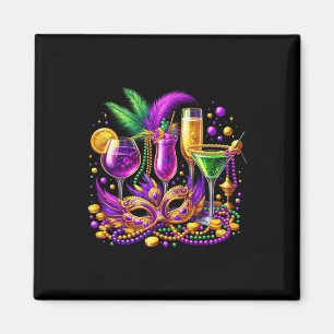 Mardi Gras Glas Wein Trinkteam Wein Festival Magnet