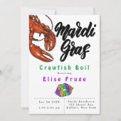 Mardi Gras Glitzer Lipno Einladung (Vorderseite)