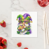 Mardi Gras-Gnom, der King Cake isst Serviette (Beispiel)