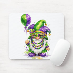 Mardi Gras-Gnom mit Partyballon Mousepad