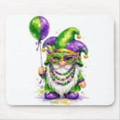 Mardi Gras-Gnom mit Partyballon Mousepad (Vorne)