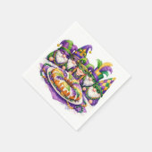 Mardi Gras Gnom-Partei mit King Cake Serviette (Ecke)