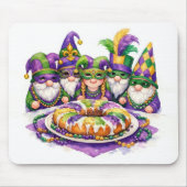 Mardi Gras Gnom-Partei mit Königskuchen Mousepad (Vorne)