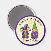Mardi Gras Gnome Couple Cruise Door Marker Magnet (Vorderseite/Rückseite)