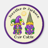 Mardi Gras Gnome Couple Cruise Door Marker Magnet (Vorne)