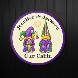 Mardi Gras Gnome Couple Cruise Door Marker Magnet