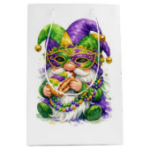 Mardi Gras Gnome Eating King Cake Mittlere Geschenktüte (Vorderseite)