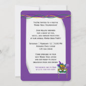 Mardi Gras Gnome with King Cake Einladung (Rückseite)