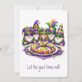 Mardi Gras Gnome with King Cake Einladung (Vorderseite)