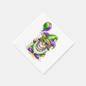 Mardi Gras Gnome With Party Balloon Serviette (Ecke)