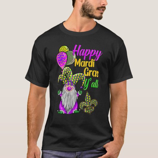 Mardi Gras Gnomes Fleur De Lis Costume Carnaval Pa T-Shirt (Vorderseite)