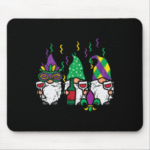 Mardi Gras Gnomes Funny Outfit Gnomies Squad T-Shi Mousepad