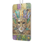 Mardi Gras Gold & Keramik Farbenfrohe Federn Maske Autolufterfrischer (Links)